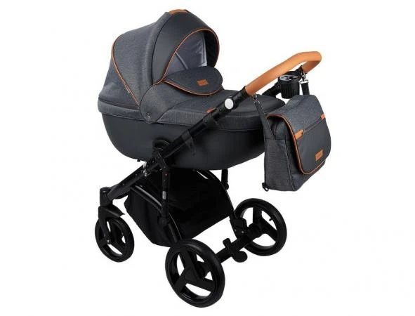 Фото Коляска 2в1 BeBe-Mobile Ravenna V3 кожа оранжевая + графит