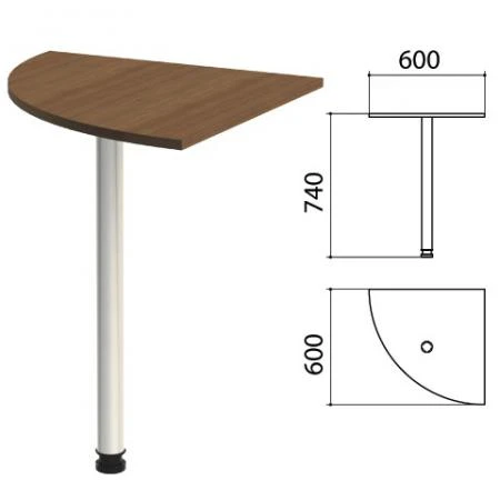 Фото Стол приставной угловой "Эко", 600х600х740 мм, цвет орех (КОМПЛЕКТ)