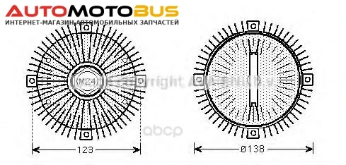 Фото Муфта вентилятора BMV E30, E36, E28, E34 81-00 Ava BWC322