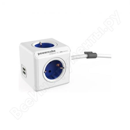 Фото Сетевой удлинитель Allocacoc PowerCube Extended USB BLUE 1402BL/DEEUPC