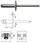 фото Заклепка вытяжная 5,0х10,0 увелич.бортик 11мм