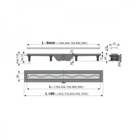 Фото Душевой лоток AlcaPlast Simple APZ9-950M