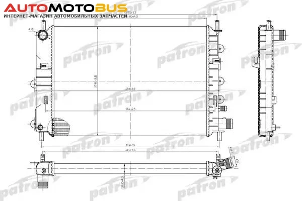 Фото Радиатор охлаждения двигателя PATRON PRS3434