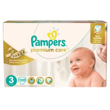 Фото Подгузники КОМПЛЕКТ 120 шт. PAMPERS (Памперс) Premium Care