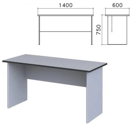 Фото Стол письменный "Монолит", 1400х600х750 мм, цвет серый, СМ22.11