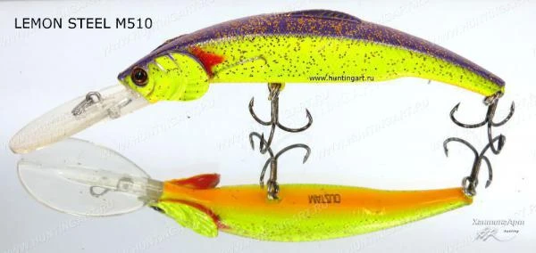 Фото Воблер Matzuo Kinchou Minnow 17,7 гр (1.8-3 m) Цвет M510 (Lemon Steel)