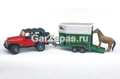 Фото Модель 1:16 "Джип Wrangler с прицепом для лошади" 02-921