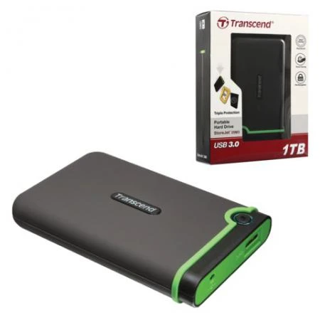 Фото Диск жесткий внешний TRANSCEND, StoreJet 25M3, 1 Tb, 2,5", USB 3.0, пластик, черный