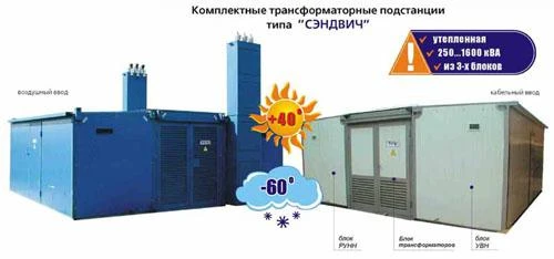 Фото Комплектная трансформаторная подстанция в блок- модуле КТПНУ от 100 до 1600 кВА