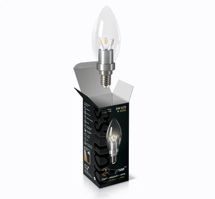 Фото Лампа Gauss Светодиодная свеча хрусталь Gauss LED Candle Crystal Clear E14 4W 2700К