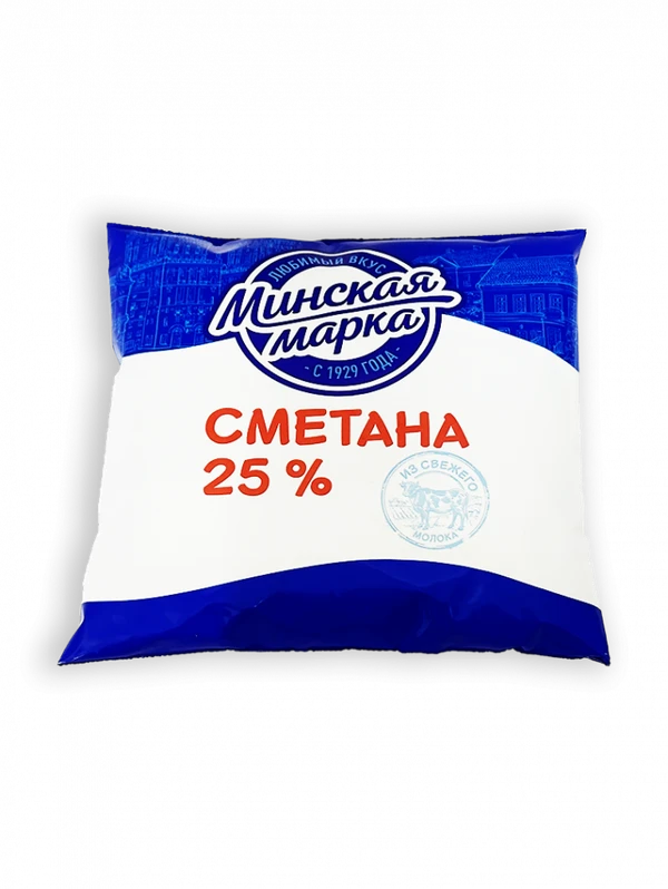 Фото Сметана Минская марка 25% 400г фин-пак