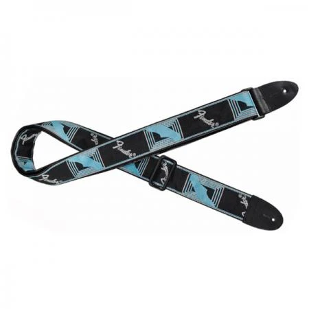 Фото Ремень для гитары Fender Monogrammed Strap Black/Light Grey/Blue