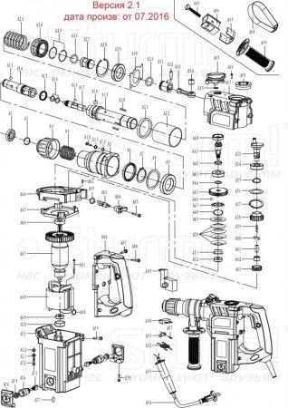 Фото Sturm! Завпчасти перфоратора Sturm RH2514.v2.1-89 выключатель (FA2-10-2W 10A 250V)/SWITCH/ STURM