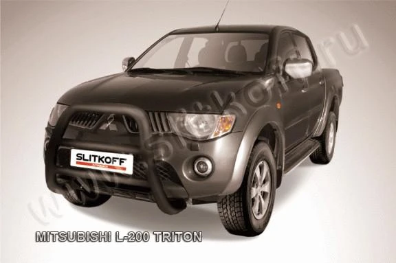 Фото Slitkoff Кенгурятник d76 высокий черный MITSUBISHI L-200 TRITON