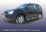 фото Slitkoff Защита порогов d76 с проступями Hyundai Santa Fe Classic