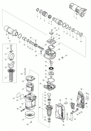 Фото Makita Коробка конденсатора MT360 отбойный молоток Makita MT860 рис.( 63)