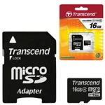 фото Карта памяти micro SDHC 16 GB TRANSCEND, скорость передачи данных 4 Мб/сек. (class 4), с адаптером