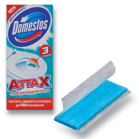 Фото Освежитель/очиститель для унитаза DOMESTOS "Attax" (ДОМЕСТОС "Аттакс"), 3х10 г, "Морская Свежесть"