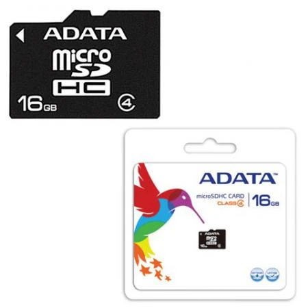 Фото Карта памяти micro SDHC, 16 Gb, A-DATA, скорость передачи данных 4 Мб/сек. (class 4)