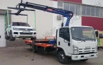 фото Эвакуатор Isuzu NPR 75LK с ломаной (прямой) платформой и КМУ