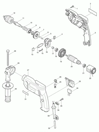 Фото Makita Плоская пружина дрель Makita HP1510 рис.(24)