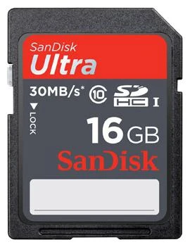 Фото SanDisk Карта памяти Sandisk Ultra SDHC Class 10 UHS-I 30MB/s 16GB