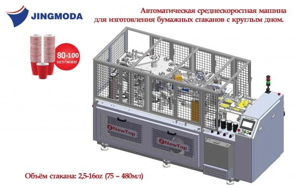 Фото Автоматическая высокоскоростная машина для производства бумажных одноразовых стаканчиков