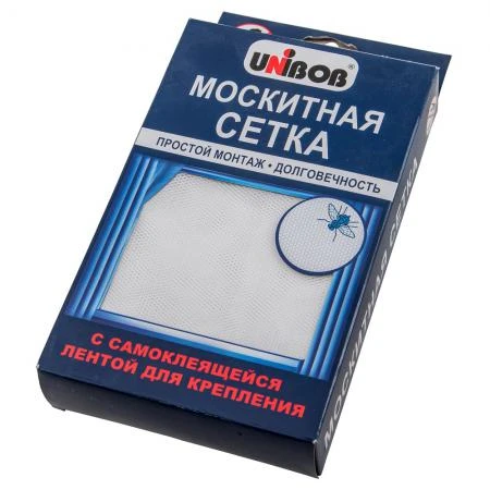 Фото Москитная сетка, 1.5 х 1.5 м, белая с самоклющейся лентой, Unibob