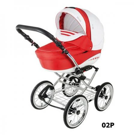 Фото Коляска 2 в 1 BeBe-mobile Santana 02r красная с белым