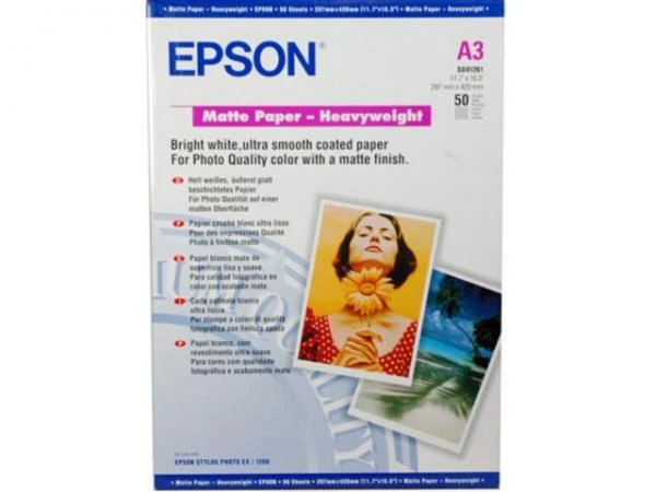 Фото Расходные материалы Epson Matte Paper-Heavyweight A3+, 167 гр/м2 (50 листов)