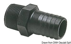 Фото Osculati Male hose adapter black polycarbonate 3/4