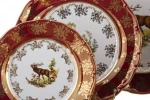 Фото №4 Столовый сервиз на 6 персон 27 пр."охота красная" Bohemia Porcelan (655-180)