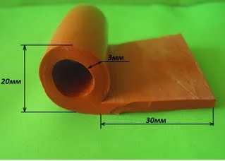 Фото Уплотнитель силиконовый жаростойкий Р-образный 20мм