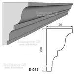 фото Декоративные элементы лепнины - фасадный карниз К-014 из пенопласта