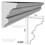 фото Декоративные элементы лепнины - фасадный подоконник П-001 из пенопласта
