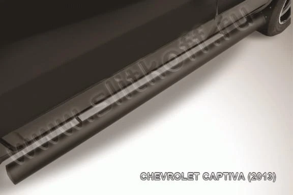 Фото Slitkoff Пороги d76 труба черные CHEVROLET CAPTIVA (2013)