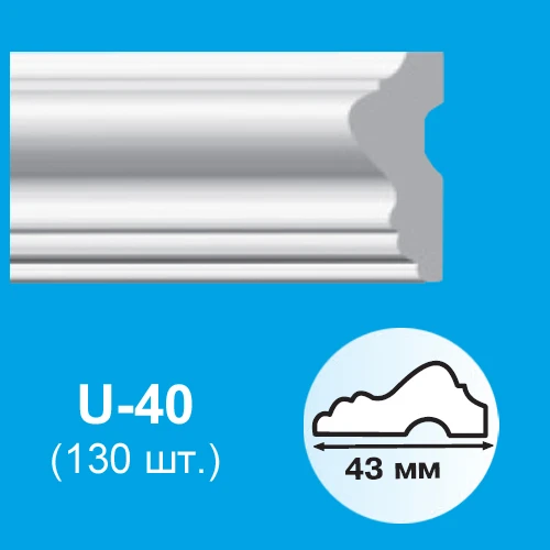 Фото Плинтус потолочный KINDECOR экструзия U-40 2 м