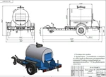 Фото №3 Прицеп-цистерна 700 литров на одноосном шасси с инерционным тормозом