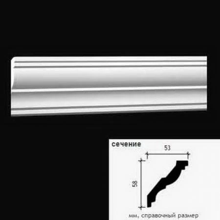 Фото Потолочный плинтус (карниз без орнамента) Гибкий1.50.288F