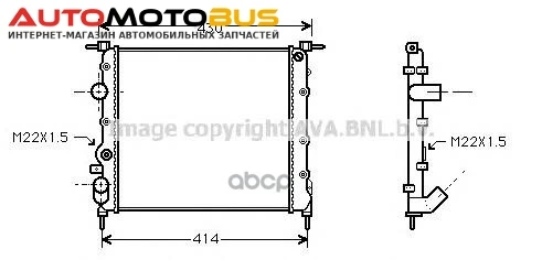 Фото Радиатор системы охлаждения AVA QUALITY COOLING RT2260