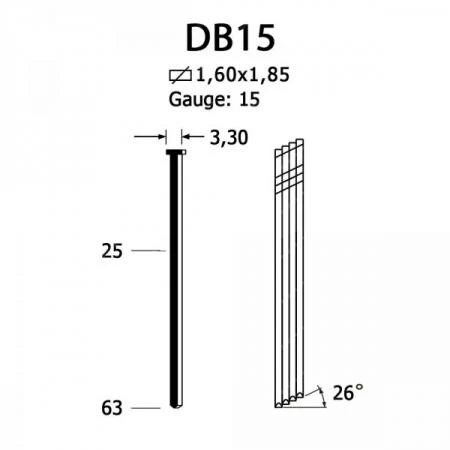 Фото Гвозди DB15/45 galv