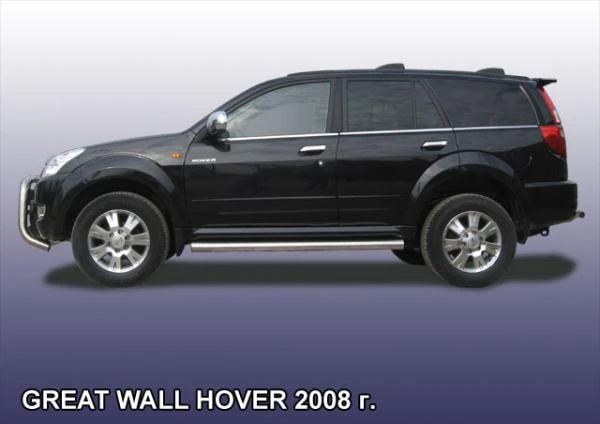 Фото Slitkoff Защита порогов d76 труба Great Wall Hover 2008