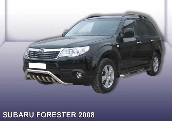 Фото Slitkoff Кенгурятник d57 мини с защитой картера Subaru Forester 2008