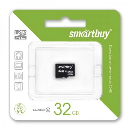 Фото SD micro карта памяти 32GB класс 10 без адаптера Smartbuy