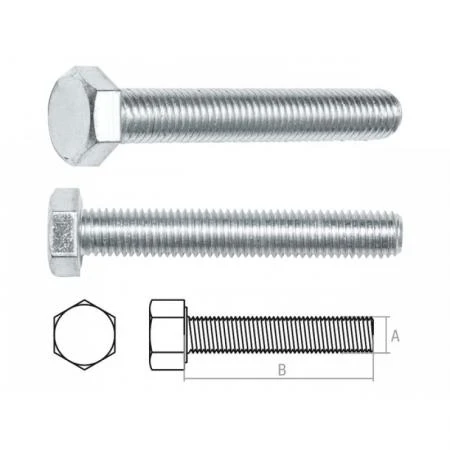 Фото Болт М18х50 мм шестигр., цинк, кл.пр. 5.8, DIN 933 (5 кг.) STARFIX (SMV1-25503-5)