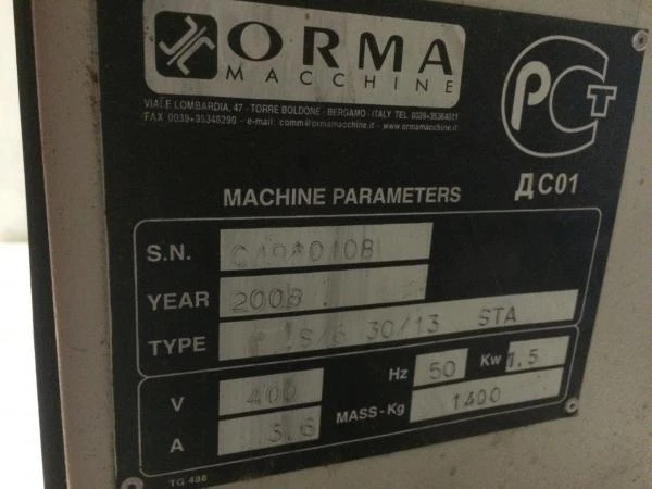 Фото ORMA MACCHINE S/6 30/13 STA