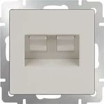 фото Розетка двойная Ethernet RJ-45 (слоновая кость) WL03-RJ45+RJ45-ivory|a033766 WERKEL