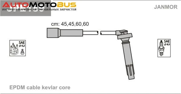 Фото Комплект проводов зажигания JANMOR JPE189