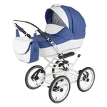 фото Коляска 2 в 1 BeBe-mobile Santana Эко-кожа 701S синяя с белым