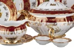 фото Столовый сервиз на 6 персон 27 пр."охота красная" Bohemia Porcelan (655-180)